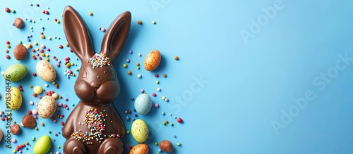 Chocolate bunny and candy w...