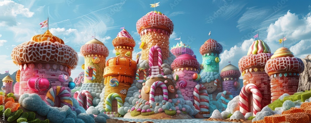 High-angle view of an enchanting culinary kingdom High-angle view of an enchanting culinary kingdom