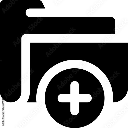 add folder icon. vector glyph icon for your website, mobile, presentation, and logo design.