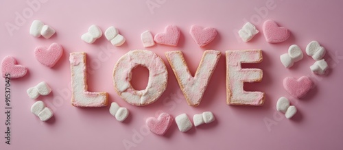 Top view of the word LOVE m...
