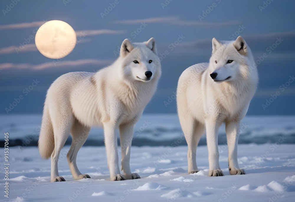 wolf howling at the moon