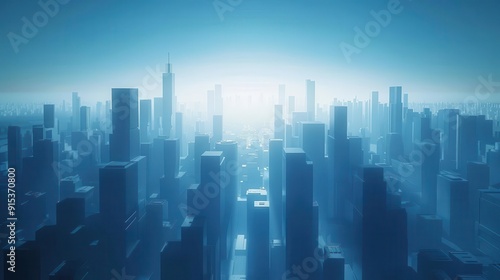 Wide-angle view, minimalist dystopian cityscape, sharp geometric forms, stark contrasts, harsh neon lighting, desolate streets, foggy atmosphere, digital CG 3D, cinematic realism