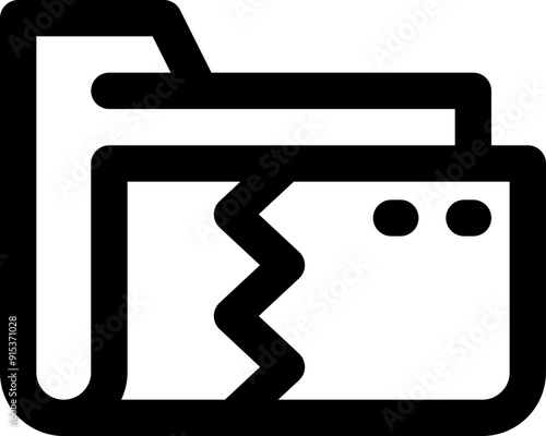 broken folder icon. vector line icon for your website, mobile, presentation, and logo design.