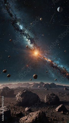 Wallpaper Mural moon over the sea galaxy Torontodigital.ca