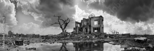 Obraz na płótnie Impacted by Atomic Bomb Detonation Site