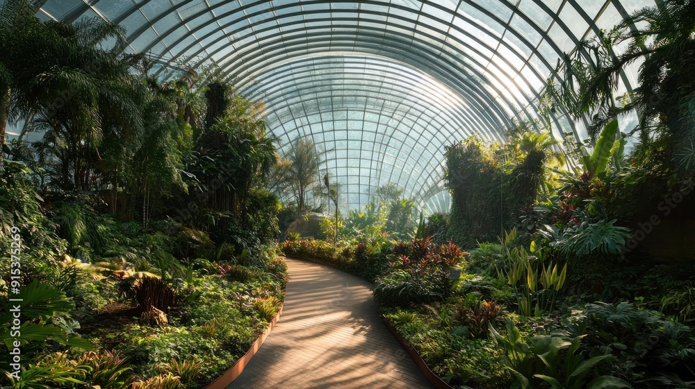 Obraz premium Serene Greenhouse Interior