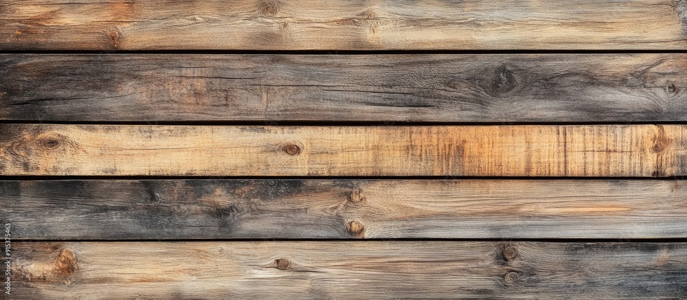 Naklejka premium Wood Plank Texture Background Includes Free Copy Space for Product or Advertising Text Design