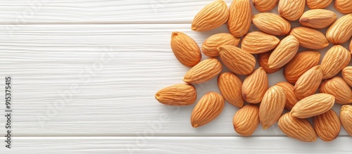 almonds background of a whi...