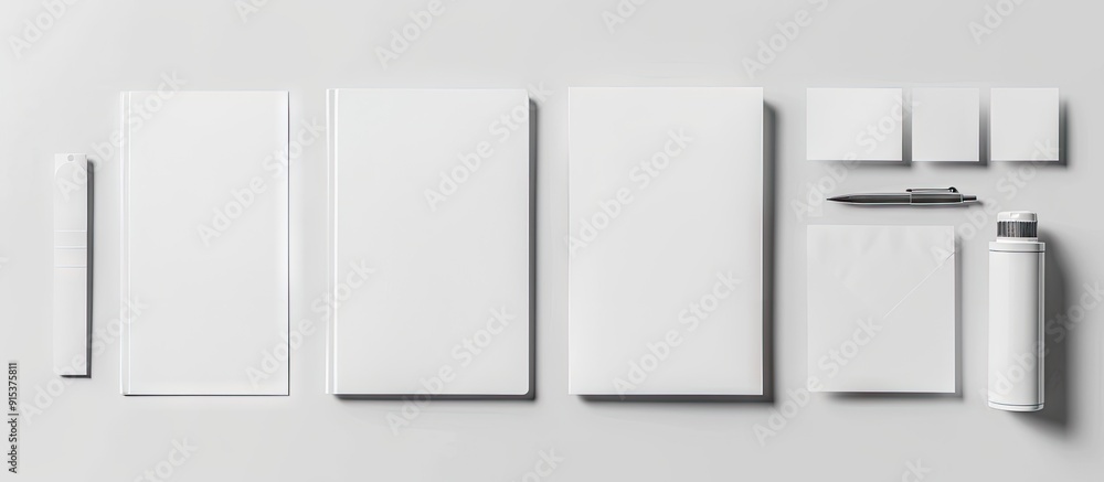 Notebooks set against a white background. with copy space image. Place for adding text or design Notebooks set against a white background. with copy space image. Place for adding text or design