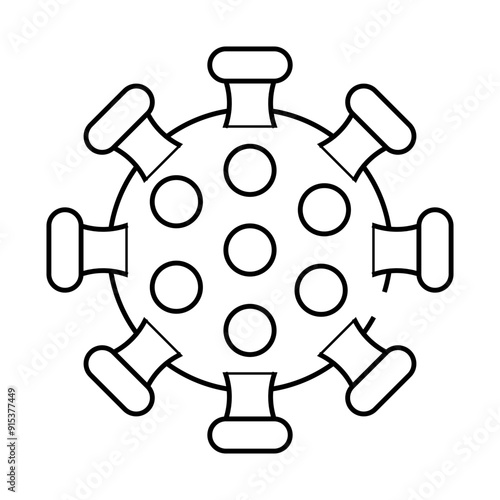 influenza virus line icon vector. influenza virus sign. isolated contour symbol black illustration