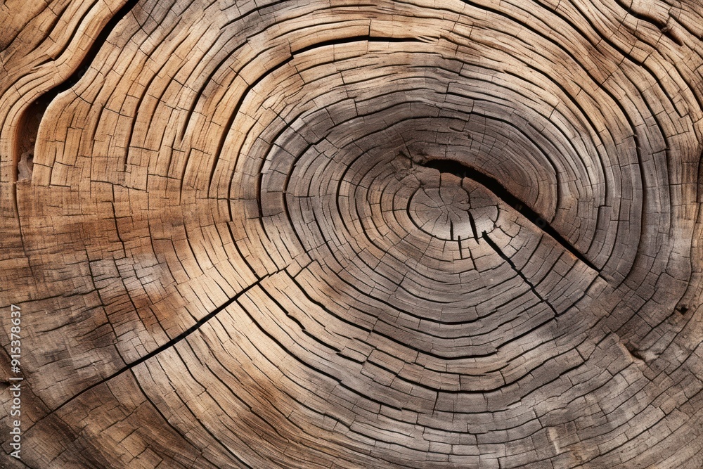 Naklejka premium Aged tree trunk rings texture