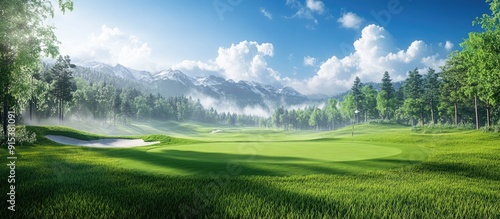 A golf course along with a ...
