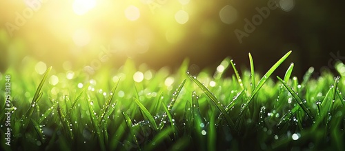 Fresh green grass with sunl...