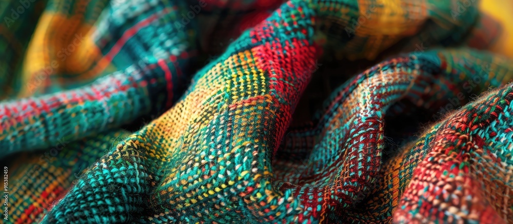 Abstract multicolored fabric texture close up fashion backdrop Multicolored plaid tweed material Stylish green clothing background copyspace area for text Abstract multicolored fabric texture close up fashion backdrop Multicolored plaid tweed material Stylish green clothing background copyspace area for text