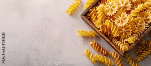Assorted pasta in a wooden ...