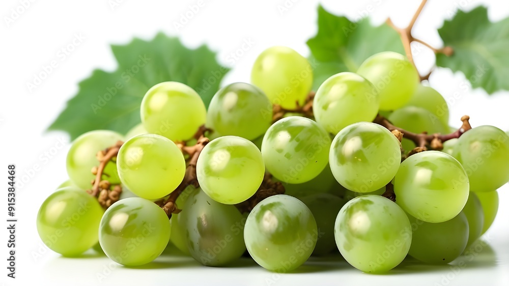 Green grape, fully depth of field, clipping path, isolated on white background Green grape, fully depth of field, clipping path, isolated on white background
