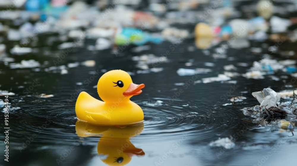 Yellow Rubber Duck in Polluted Waters Yellow Rubber Duck in Polluted Waters