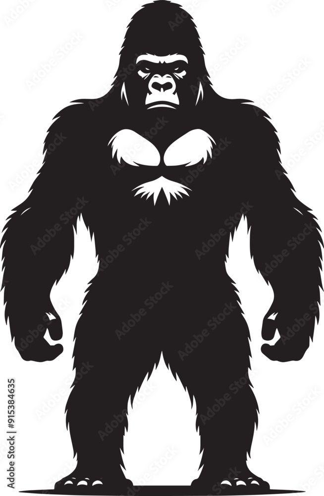 Gorilla Silhouette isolated on white background Minimalist gorilla vector shape Gorilla Silhouette isolated on white background Minimalist gorilla vector shape