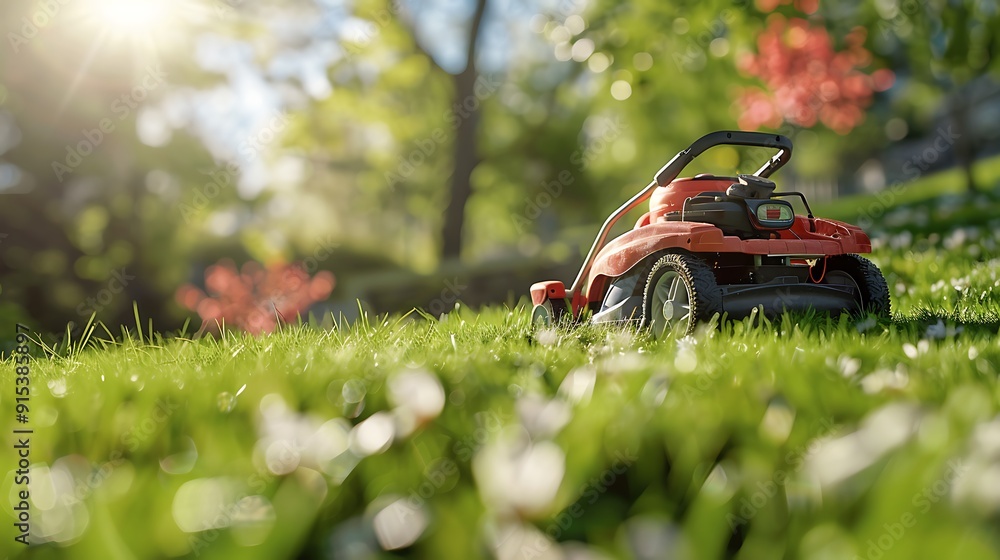 A lawnmower tackling a steep hill in a sloped backyard, lush green grass, bright sunny day, detailed and realistic, hd quality, natural colors, soft focus, dynamic and challenging scene. A lawnmower tackling a steep hill in a sloped backyard, lush green grass, bright sunny day, detailed and realistic, hd quality, natural colors, soft focus, dynamic and challenging scene.