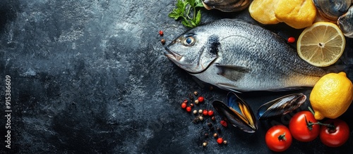 Fresh fish tomatoes lemons ...