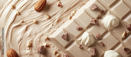 White chocolate with a nut ...