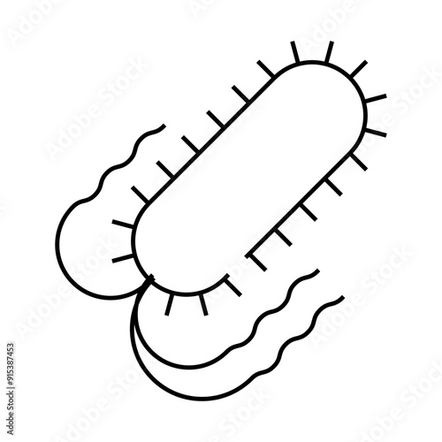 salmonella bacteria line icon vector. salmonella bacteria sign. isolated contour symbol black illustration
