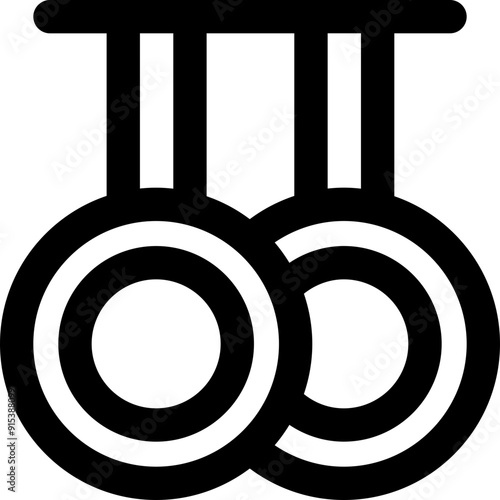 gymnastic rings icon. vector line icon for your website, mobile, presentation, and logo design.