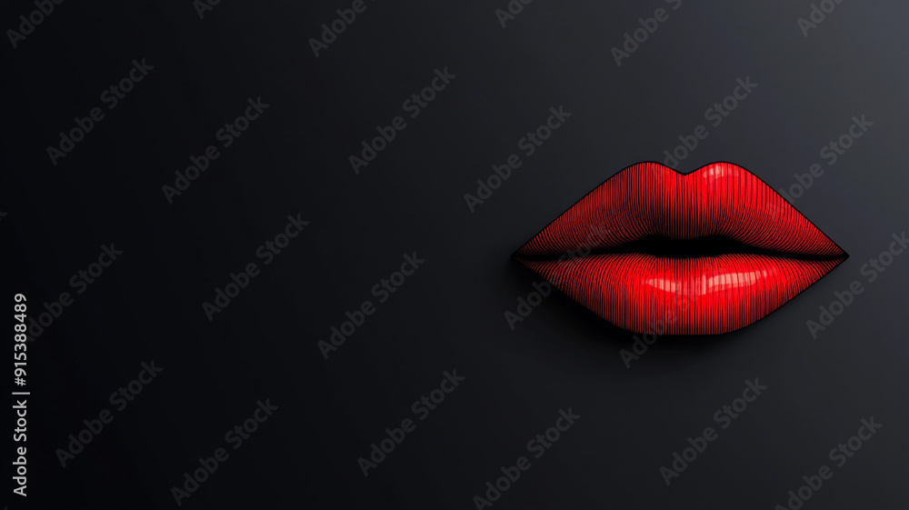 Fototapeta premium Cyber Monday, Black Friday. A banner for the sale. A technological banner. Cyberpunk style. Sale in the warehouse. Panda is on sale.An online buyer. A place for the text. Lipstick. Red lips.