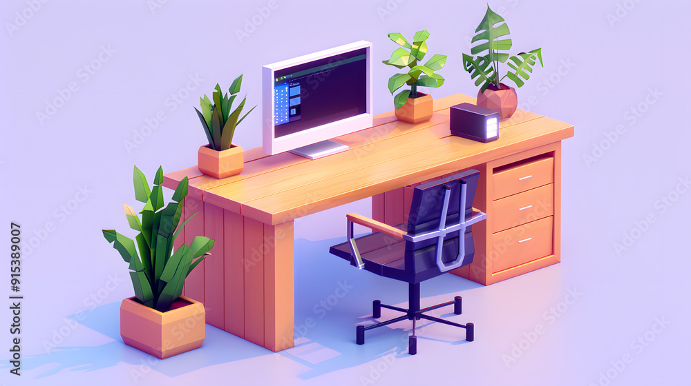 Fototapeta premium Modern Office Desk Setup