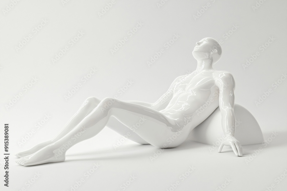 human white figure on white background