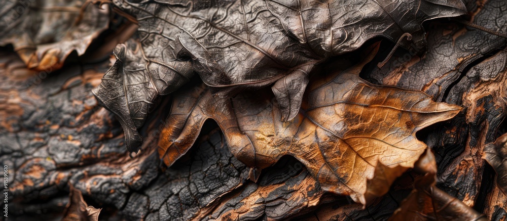 Close up of the fiber structure in dry leaves. with copy space image. Place for adding text or design Close up of the fiber structure in dry leaves. with copy space image. Place for adding text or design