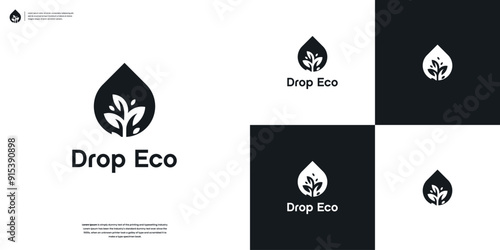 Abstract beauty nature water oil drop icon logo design inspiration
