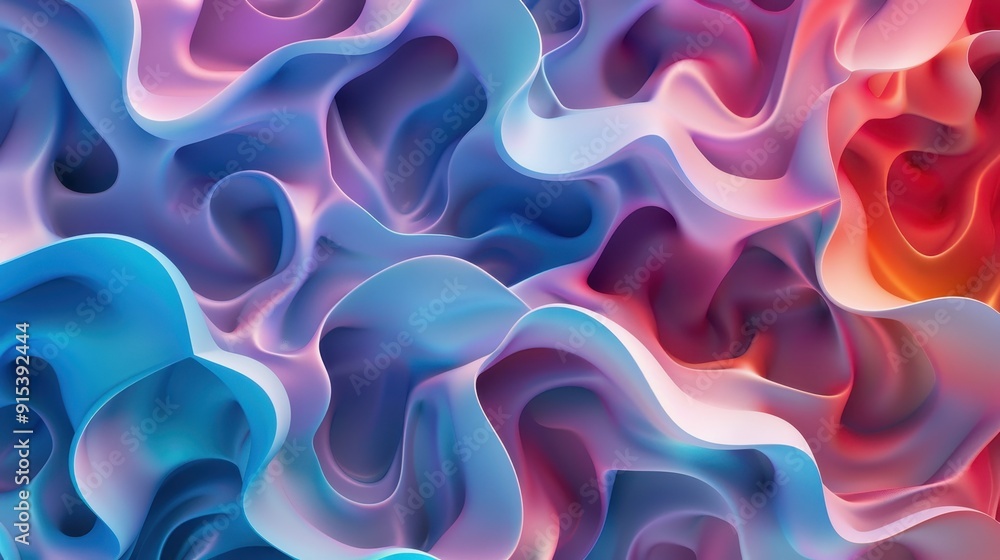 Obraz premium Dynamic, colorful shapes flow together to create an engaging abstract design suitable for modern decor