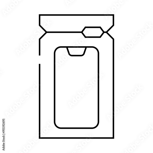 waterproof bag phone protection line icon vector. waterproof bag phone protection sign. isolated contour symbol black illustration photo