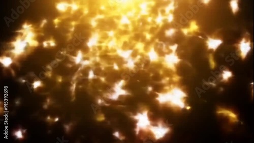 Loop of golden stars falling from the sky background looping video