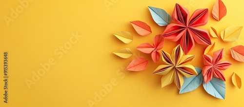 Vibrant origami flowers acc...