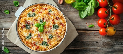 Baked homemade fusilli past...