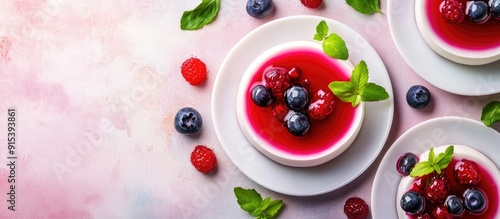 Sweet dessert panna cotta w...