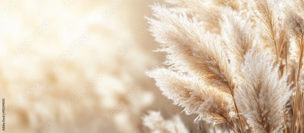 Japanese pampas grass in late autumn Background material for the season. with copy space image. Place for adding text or design