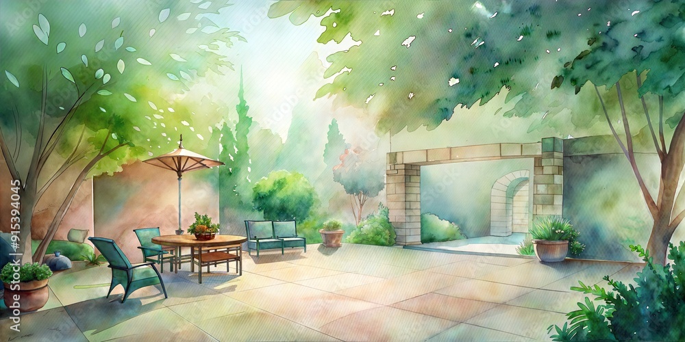 Obraz premium your outdoor space watercolor background