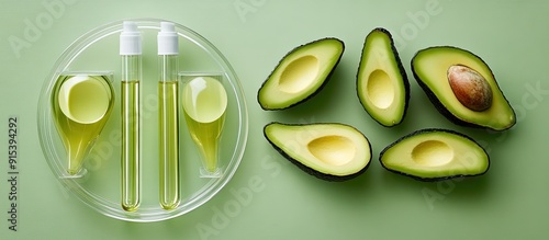 Fresh avocado slices arrang...