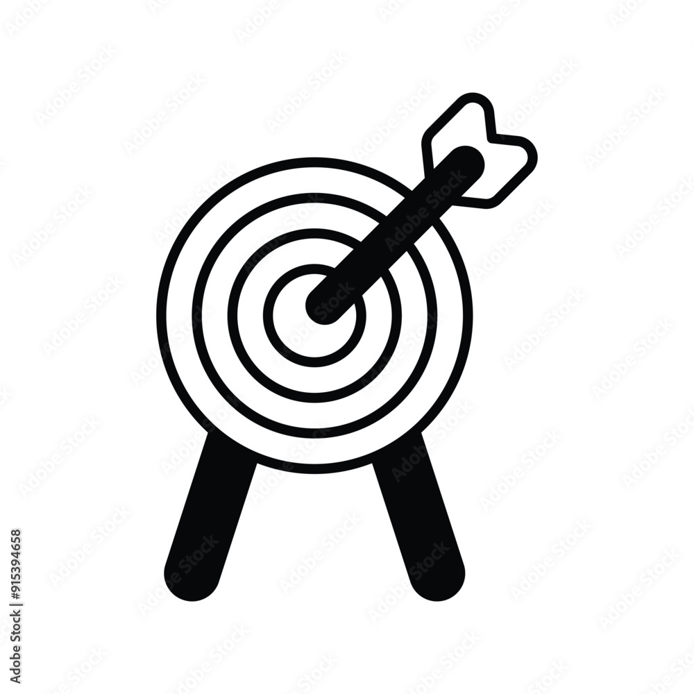 archery glyph icon with white background vector stock illustration archery glyph icon with white background vector stock illustration