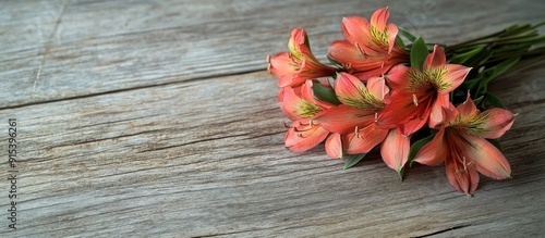 Alstroemeria bouquet on a w...