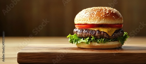 Pork burger on a cutting bo...