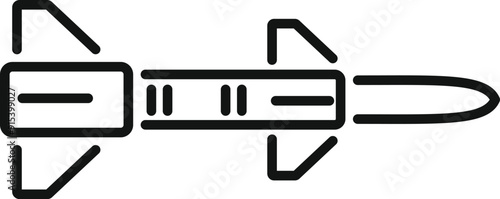 Military missile rocket flying with smoke trail on white background