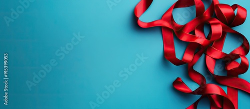 Collection of red ribbons a...