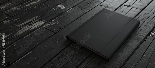 A black notebook rested on ...