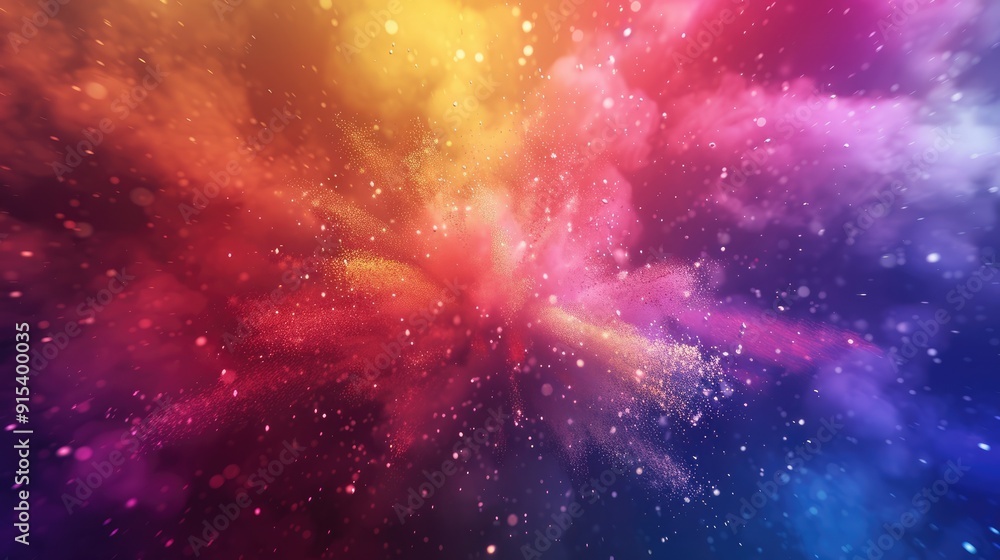 Fototapeta premium Colorful powder burst abstraction on background.