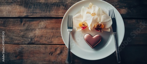 Orchid flower plate heart f...