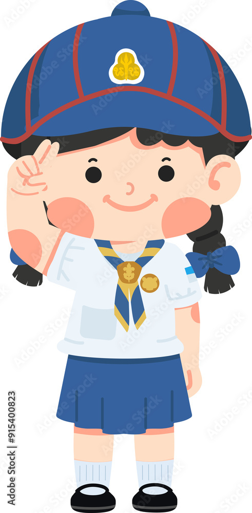 Cute Kid girl scout thai uniform Cute Kid girl scout thai uniform